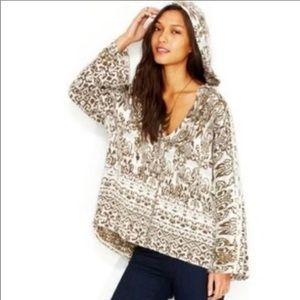 Free People NWT hooded pullover v-neck sweater